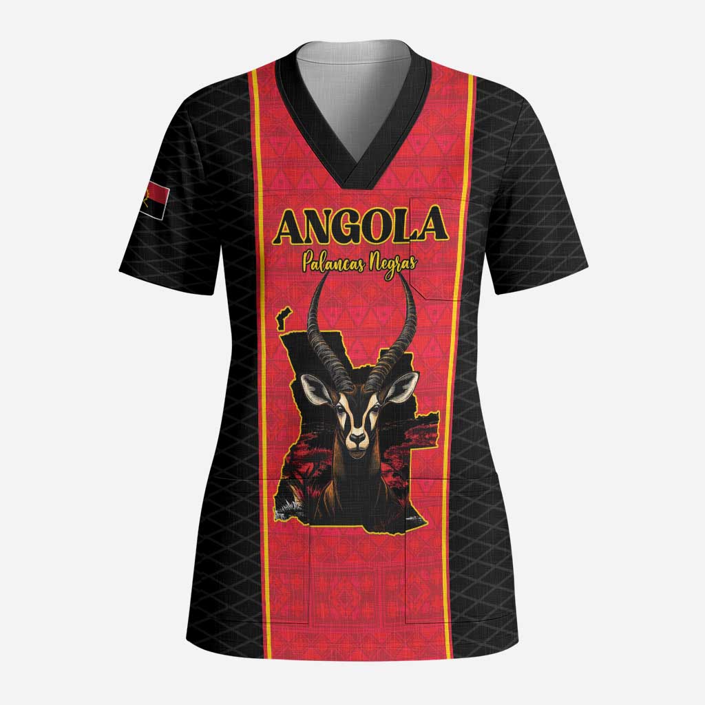 Custom Angola Football Scrub Top Come On Palancas Negras - African Pride