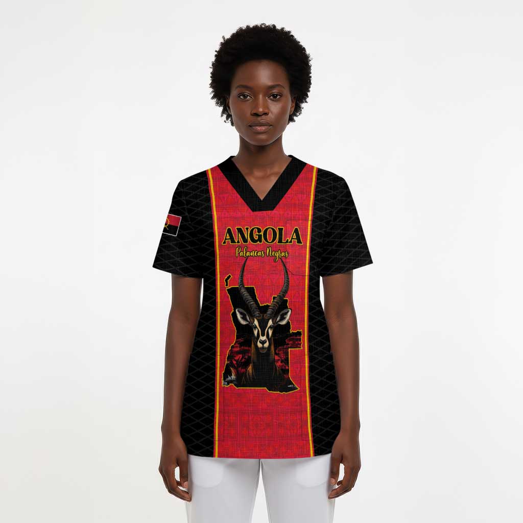 Custom Angola Football Scrub Top Come On Palancas Negras - African Pride