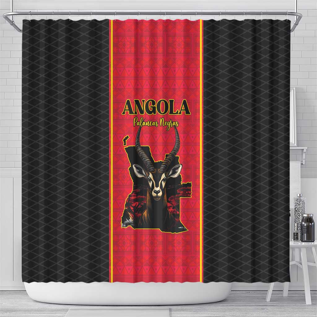 Angola Football Shower Curtain Come On Palancas Negras - African Pride