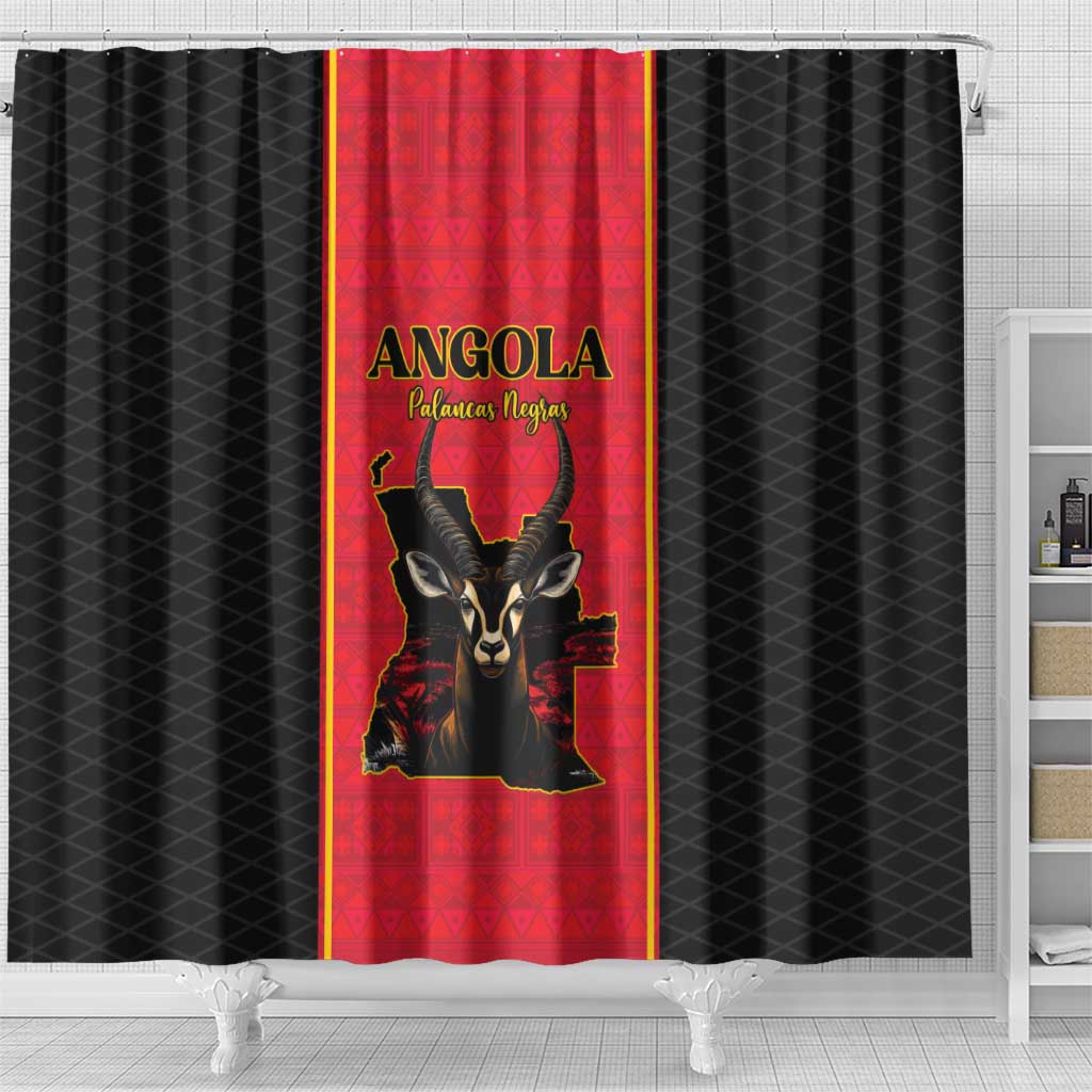 Angola Football Shower Curtain Come On Palancas Negras - African Pride