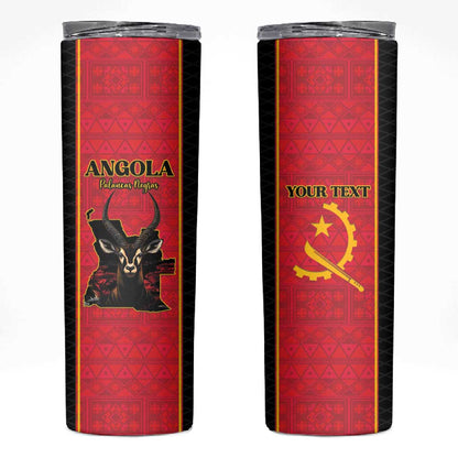 Custom Angola Football Skinny Tumbler Come On Palancas Negras - African Pride