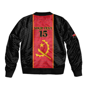 Custom Angola Football Sleeve Zip Bomber Jacket Come On Palancas Negras - African Pride