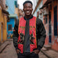Custom Angola Football Sleeve Zip Bomber Jacket Come On Palancas Negras - African Pride