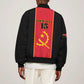 Custom Angola Football Sleeve Zip Bomber Jacket Come On Palancas Negras - African Pride