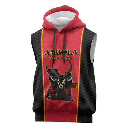 Custom Angola Football Sleeveless Hoodie Come On Palancas Negras - African Pride