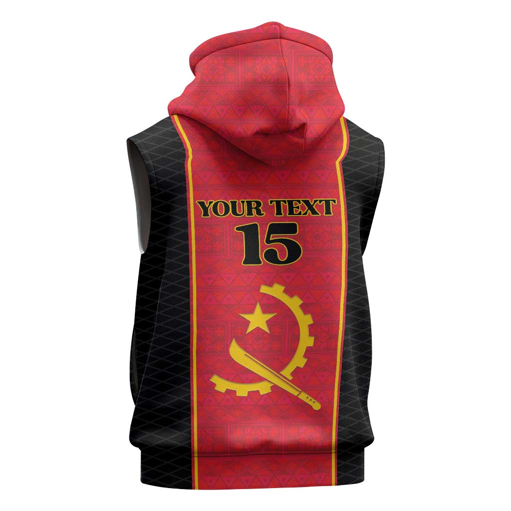 Custom Angola Football Sleeveless Hoodie Come On Palancas Negras - African Pride