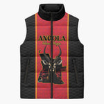 Custom Angola Football Sleeveless Puffer Jacket Come On Palancas Negras - African Pride