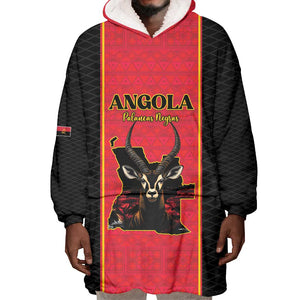 Custom Angola Football Wearable Blanket Hoodie Come On Palancas Negras - African Pride