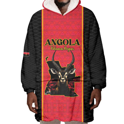 Custom Angola Football Wearable Blanket Hoodie Come On Palancas Negras - African Pride