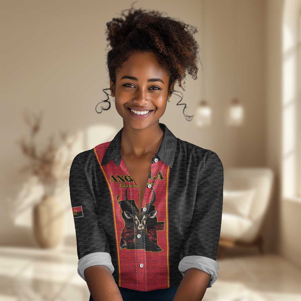 Custom Angola Football Women Casual Shirt Come On Palancas Negras - African Pride