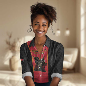 Custom Angola Football Women Casual Shirt Come On Palancas Negras - African Pride