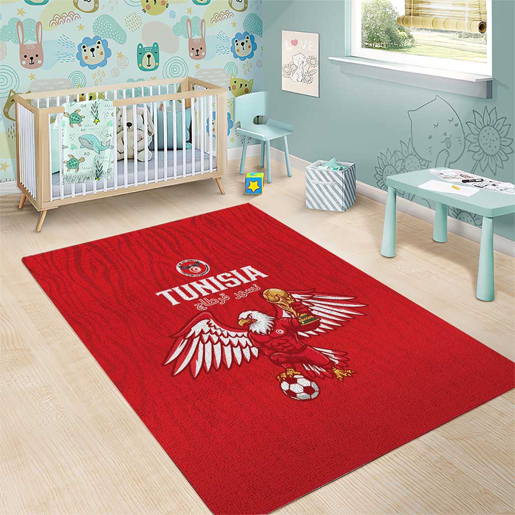 Tunisia Football Area Rug Eagles of Carthage Rise - African Pride
