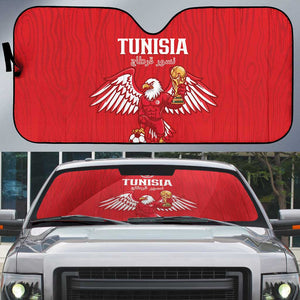 Tunisia Football Auto Sun Shade Eagles of Carthage Rise - African Pride