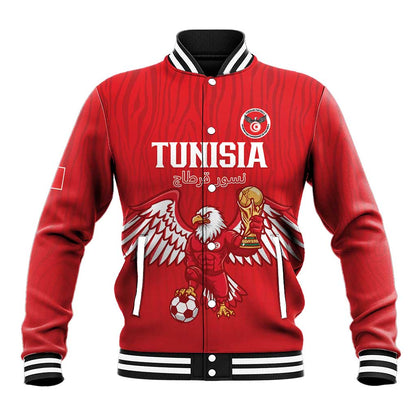 Custom Tunisia Football Baseball Jacket Eagles of Carthage Rise - African Pride