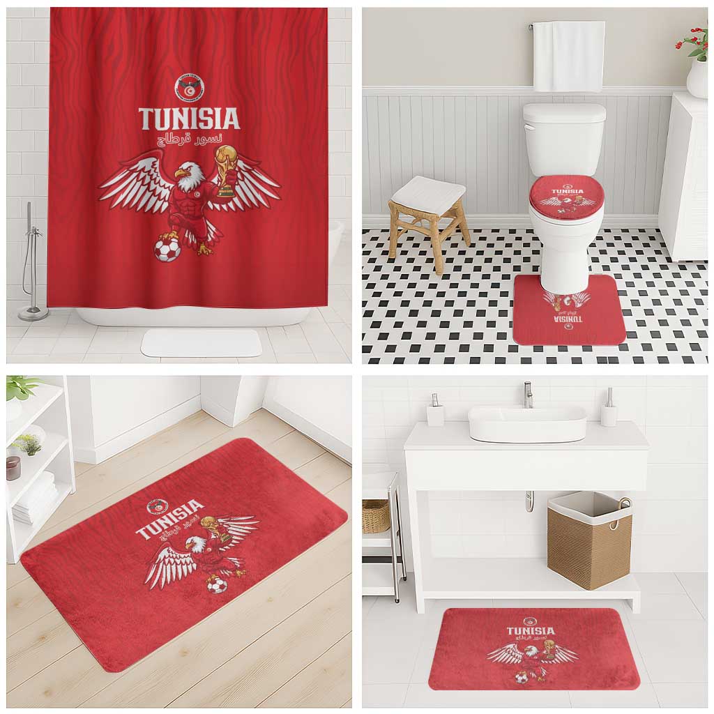Tunisia Football Bathroom Set Eagles of Carthage Rise - African Pride