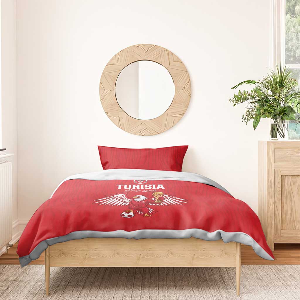 Tunisia Football Bedding Set Eagles of Carthage Rise - African Pride
