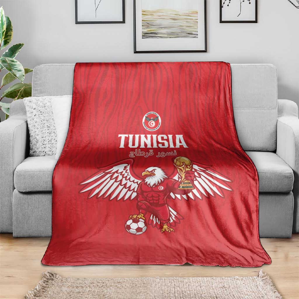 Tunisia Football Blanket Eagles of Carthage Rise - African Pride