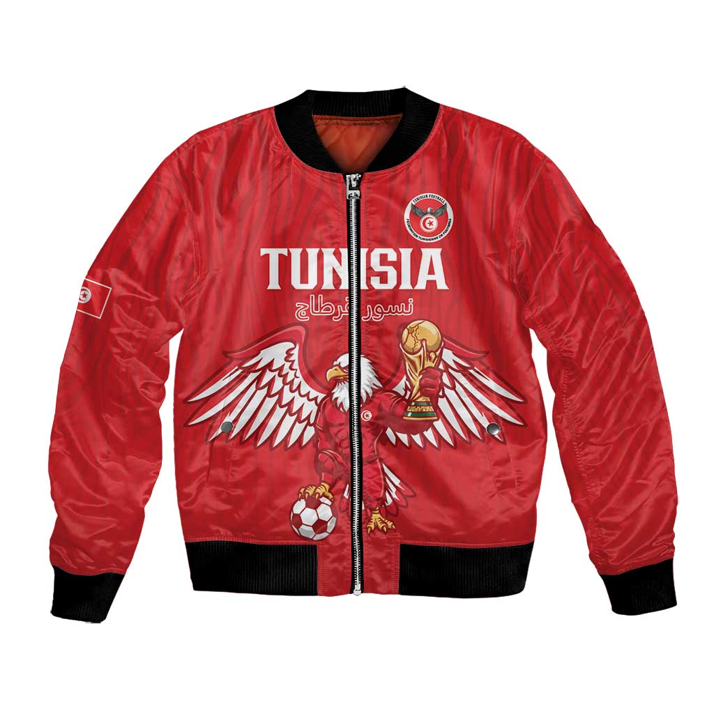 Custom Tunisia Football Bomber Jacket Eagles of Carthage Rise - African Pride