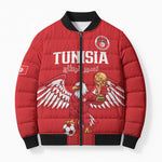 Custom Tunisia Football Bomber Puffer Jacket Eagles of Carthage Rise - African Pride