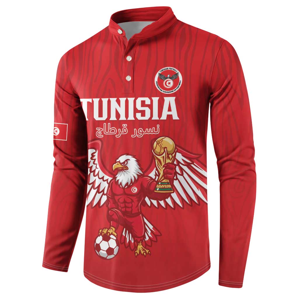 Custom Tunisia Football Button Sweatshirt Eagles of Carthage Rise
