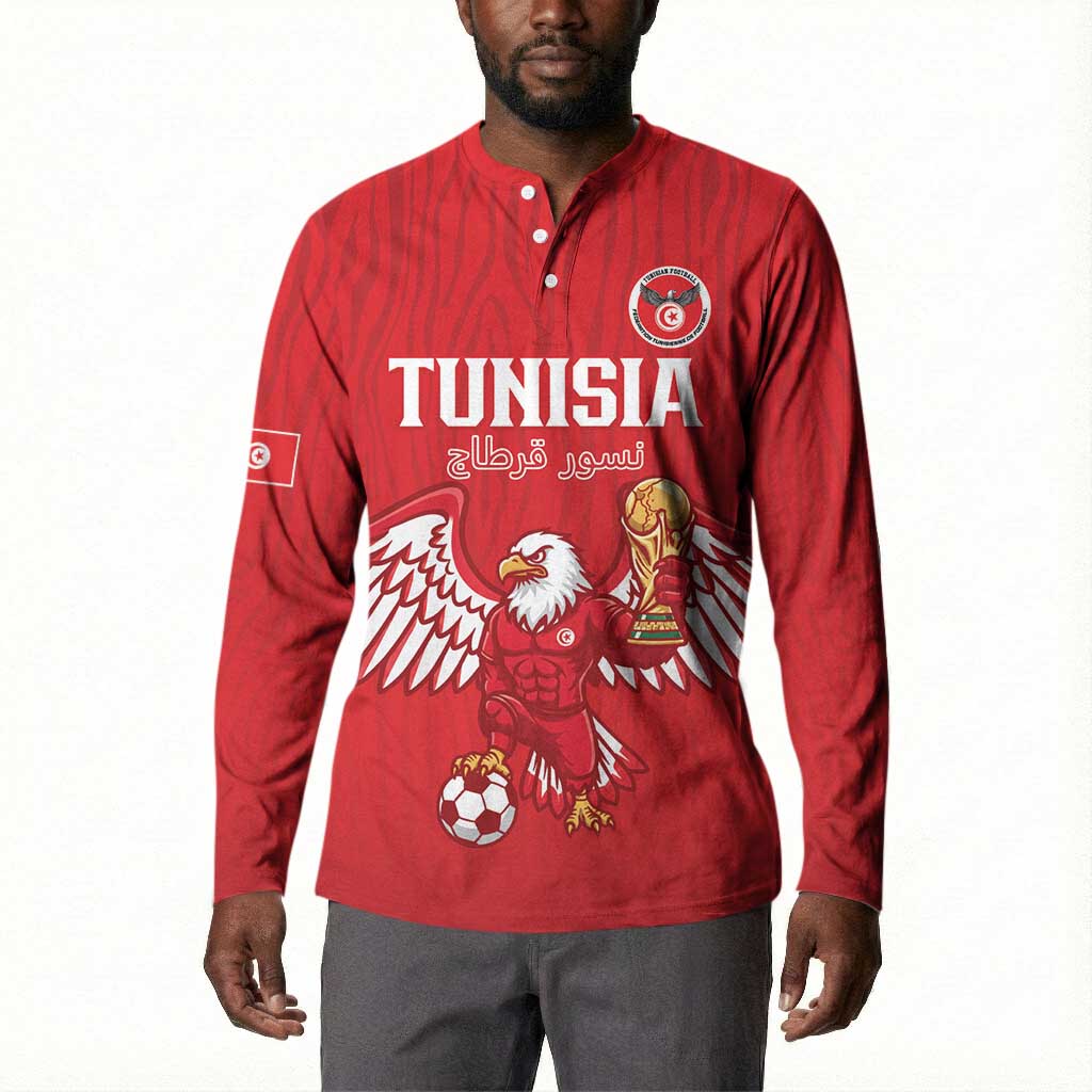 Custom Tunisia Football Button Sweatshirt Eagles of Carthage Rise