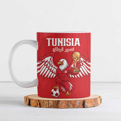 Custom Tunisia Football Ceramic Mug Eagles of Carthage Rise - African Pride