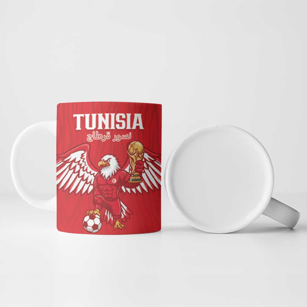 Custom Tunisia Football Ceramic Mug Eagles of Carthage Rise - African Pride