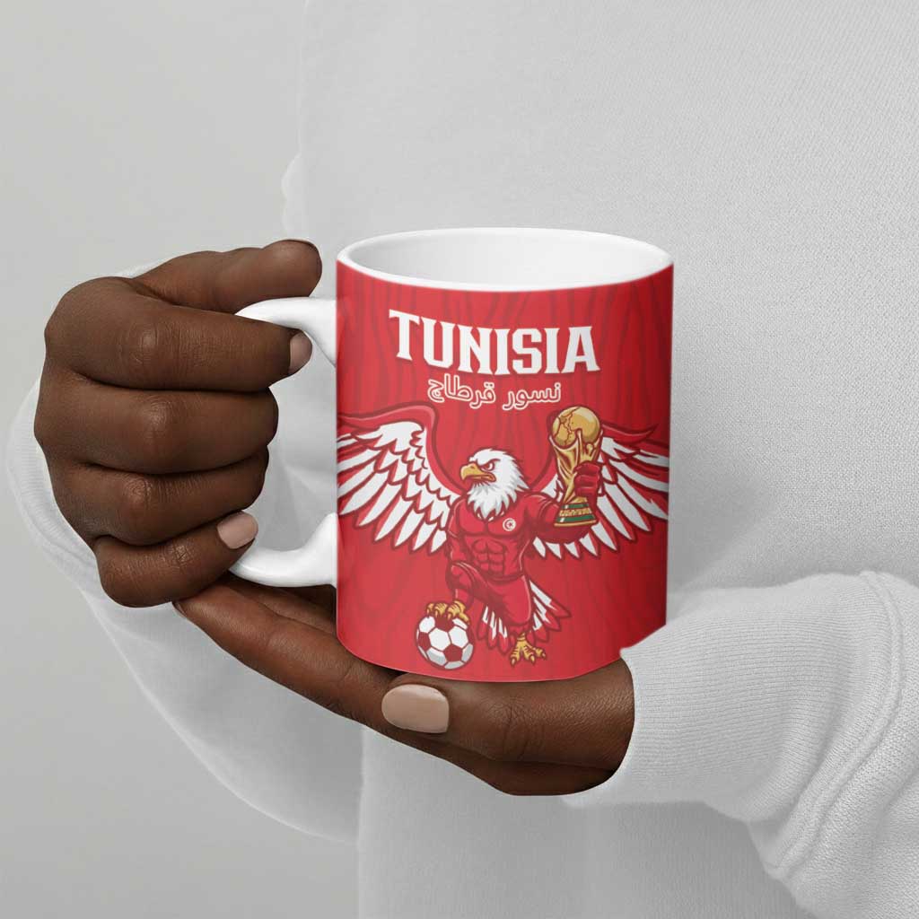 Custom Tunisia Football Ceramic Mug Eagles of Carthage Rise - African Pride