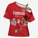 Custom Tunisia Football Cross Shoulder Shirt Eagles of Carthage Rise - African Pride