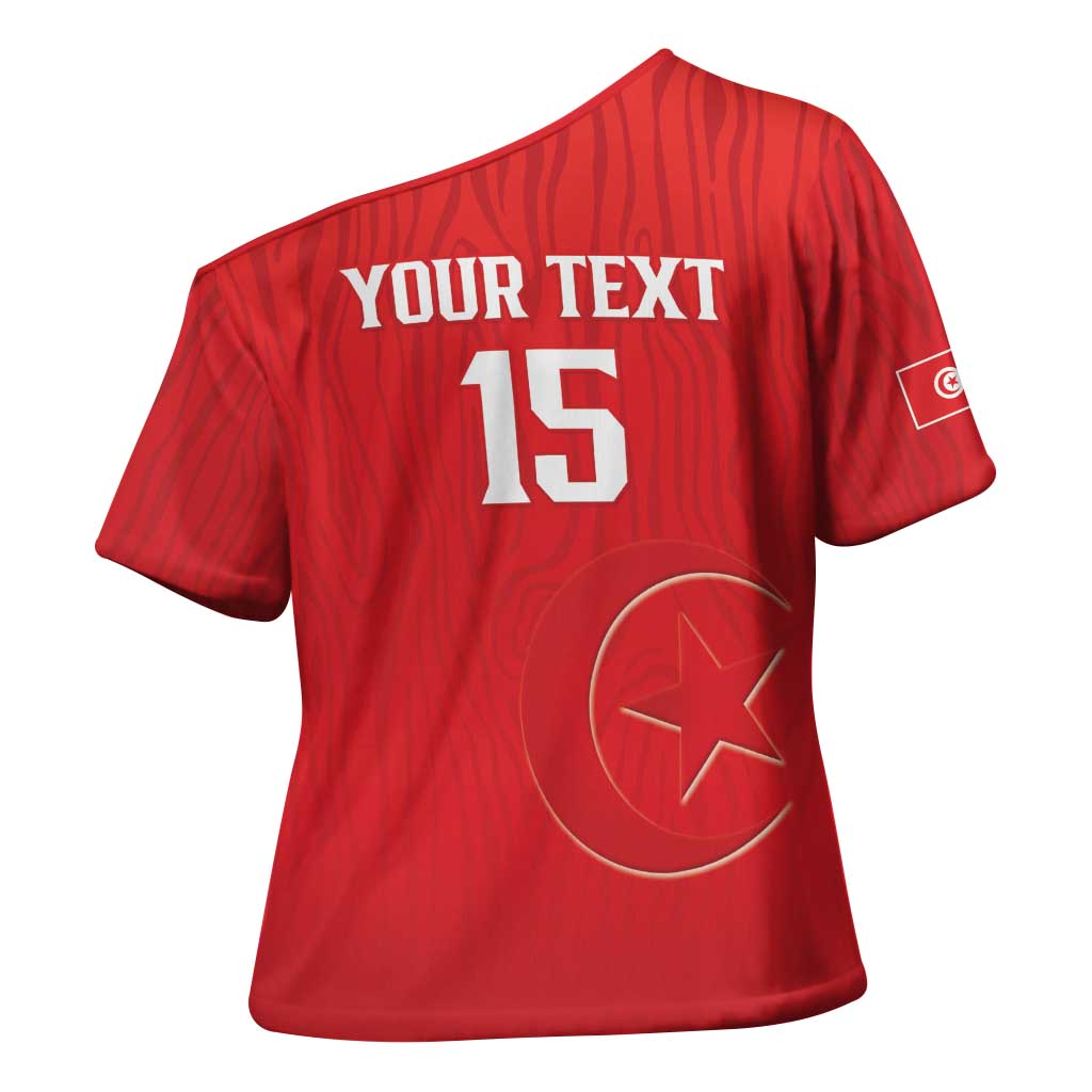 Custom Tunisia Football Cross Shoulder Shirt Eagles of Carthage Rise - African Pride