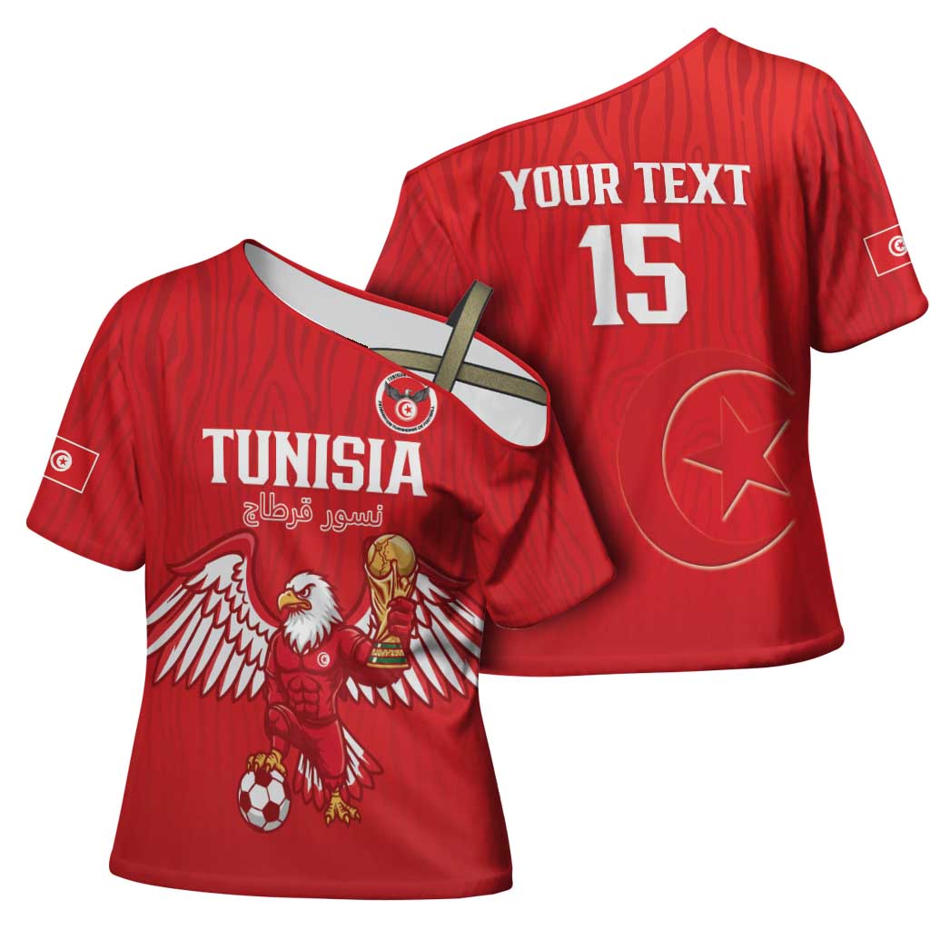 Custom Tunisia Football Cross Shoulder Shirt Eagles of Carthage Rise - African Pride