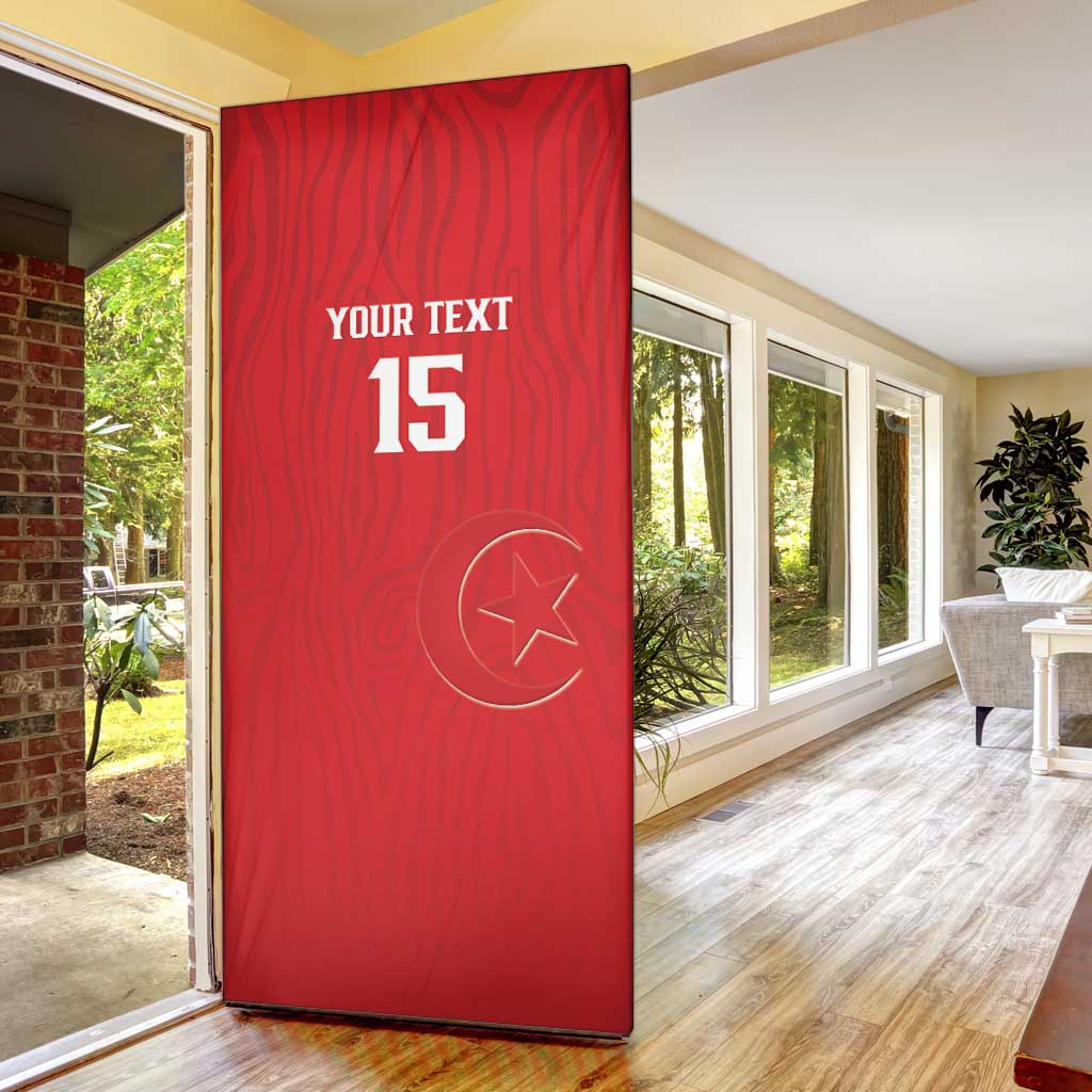 Custom Tunisia Football Door Cover Eagles of Carthage Rise - African Pride