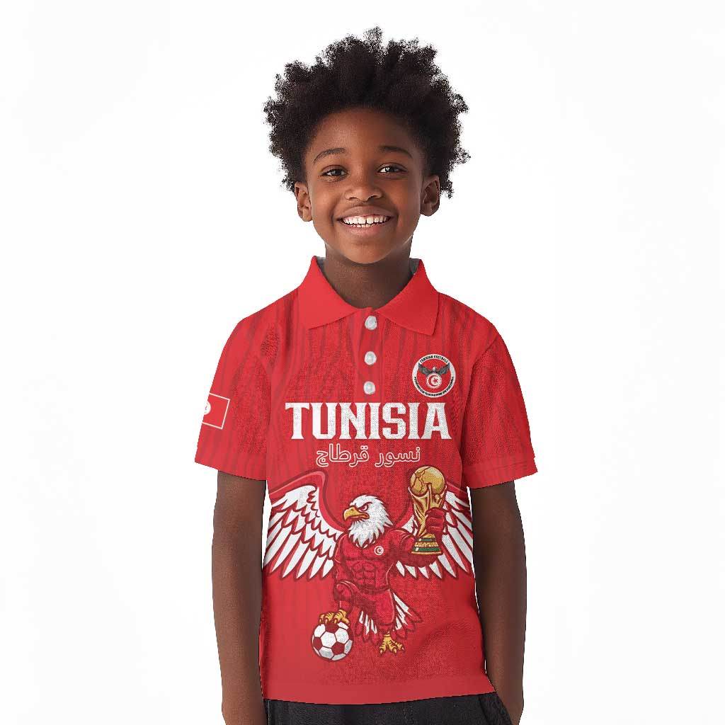 Custom Tunisia Football Kid Polo Shirt Eagles of Carthage Rise LT15