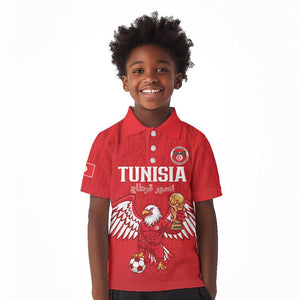 Custom Tunisia Football Kid Polo Shirt Eagles of Carthage Rise LT15