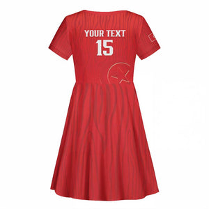Custom Tunisia Football Kid Short Sleeve Dress Eagles of Carthage Rise LT15