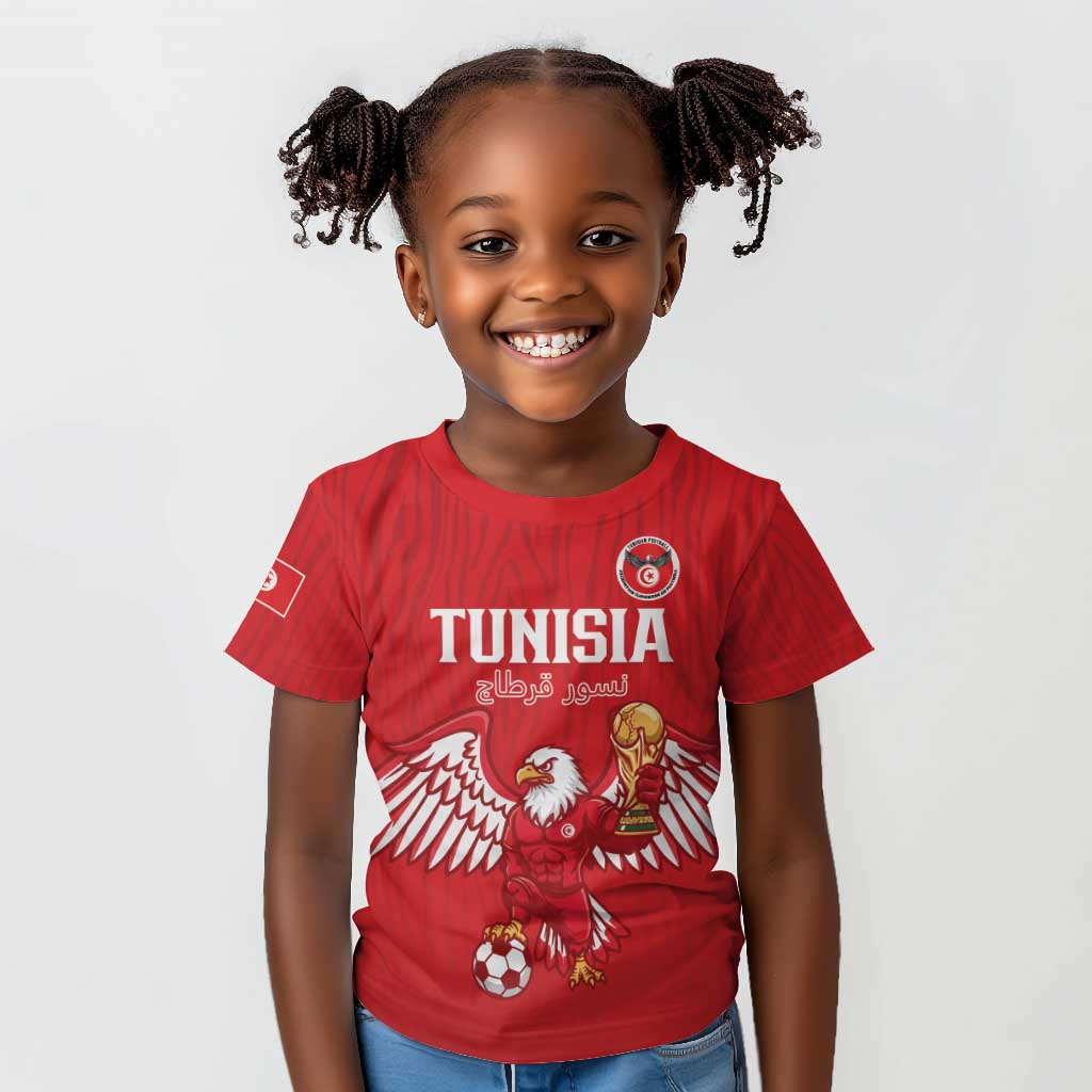 Custom Tunisia Football Kid T shirt Eagles of Carthage Rise LT15