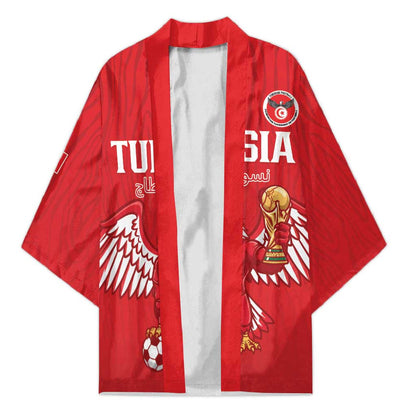 Custom Tunisia Football Kimono Eagles of Carthage Rise - African Pride