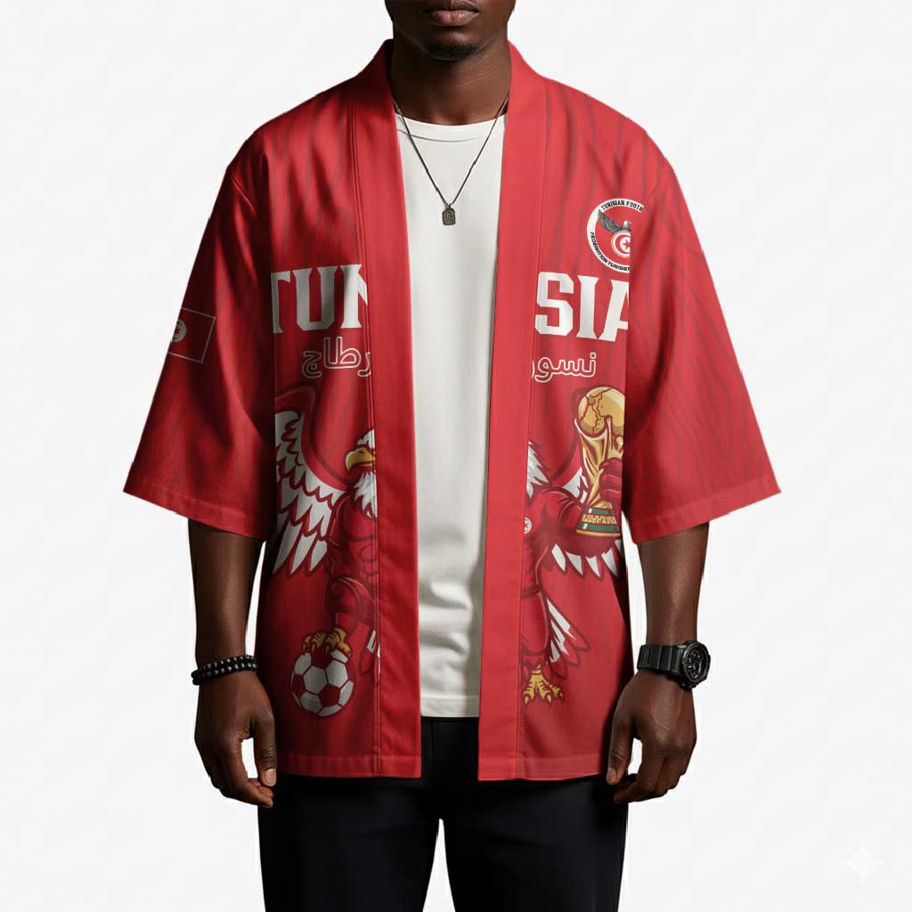Custom Tunisia Football Kimono Eagles of Carthage Rise - African Pride