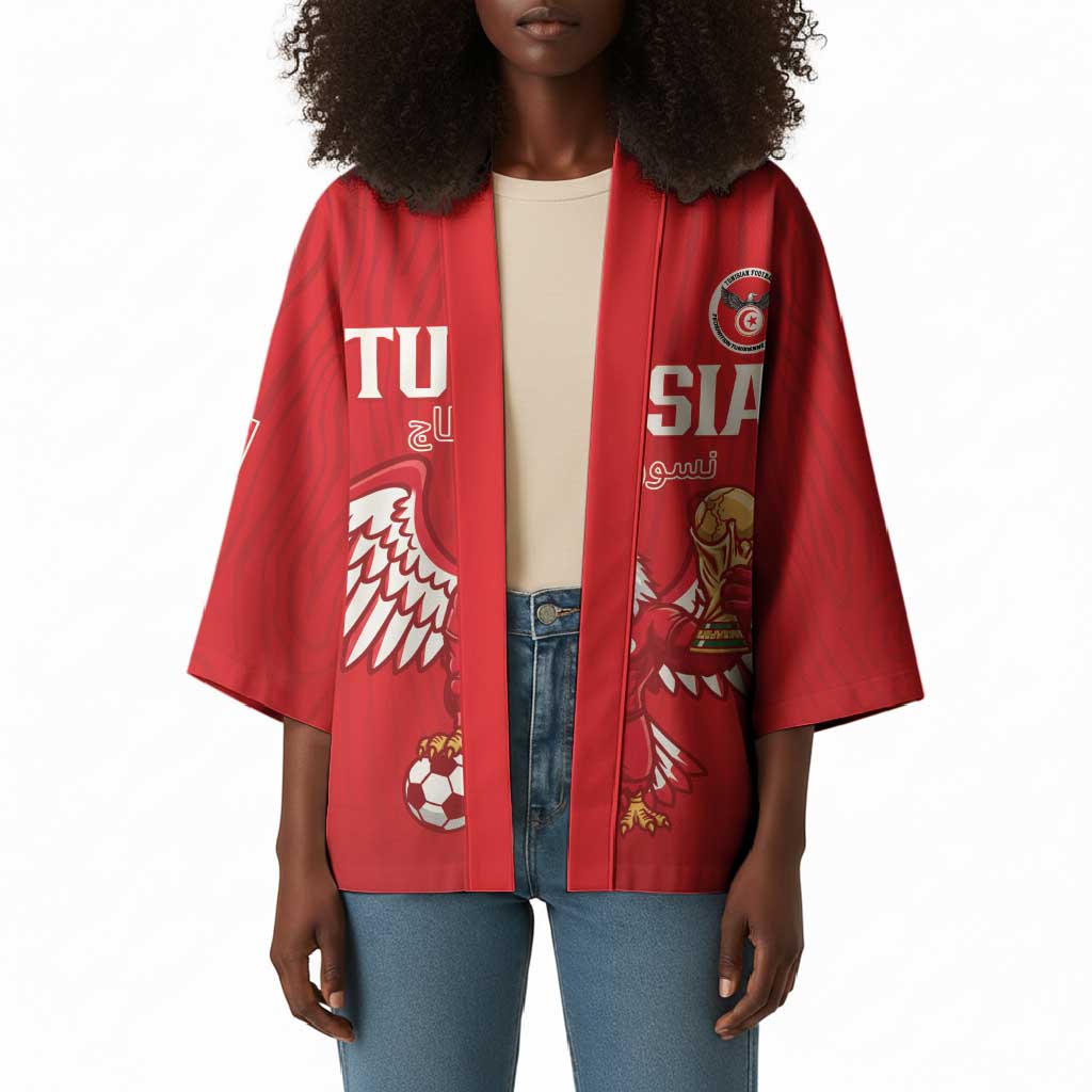 Custom Tunisia Football Kimono Eagles of Carthage Rise - African Pride