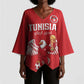 Custom Tunisia Football Kimono Sleeve Blouse Eagles of Carthage Rise - African Pride