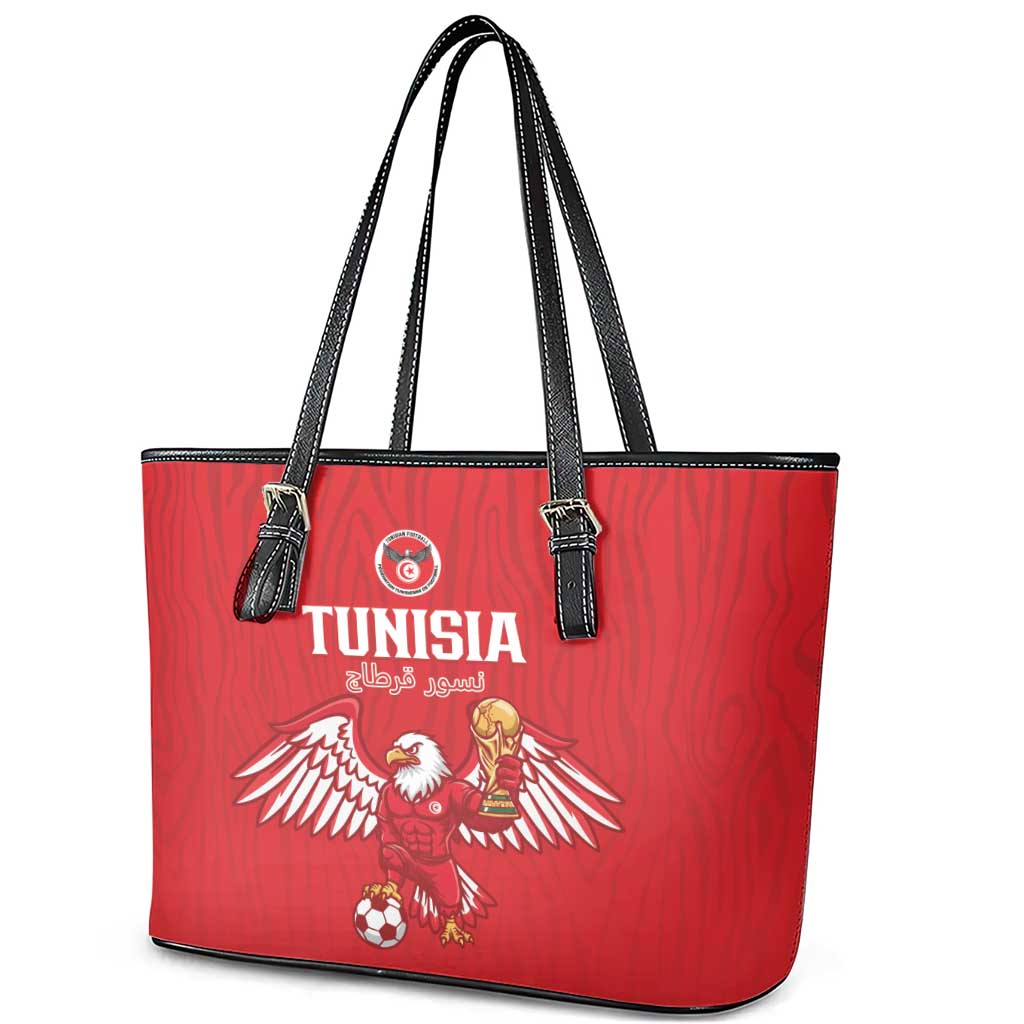 Tunisia Football Leather Tote Bag Eagles of Carthage Rise - African Pride