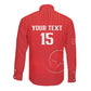Custom Tunisia Football Long Sleeve Button Shirt Eagles of Carthage Rise - African Pride