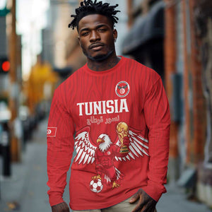 Custom Tunisia Football Long Sleeve Shirt Eagles of Carthage Rise - African Pride