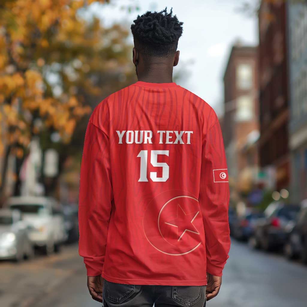 Custom Tunisia Football Long Sleeve Shirt Eagles of Carthage Rise - African Pride