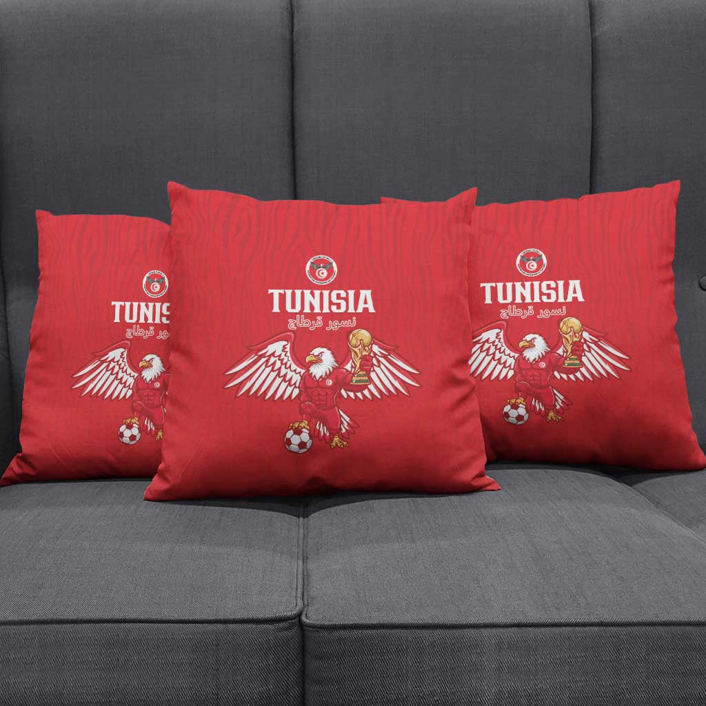 Tunisia Football Pillow Cover Eagles of Carthage Rise - African Pride