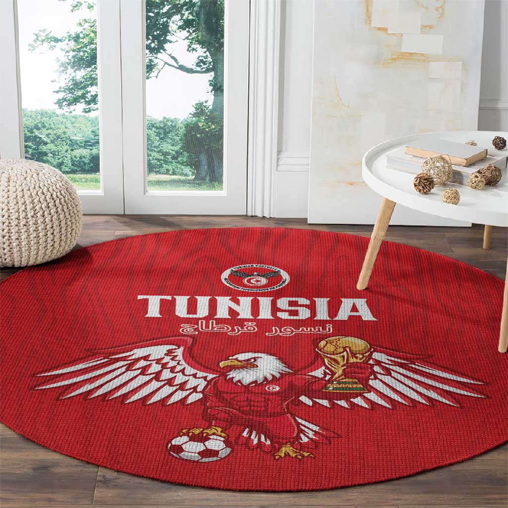 Tunisia Football Round Carpet Eagles of Carthage Rise - African Pride
