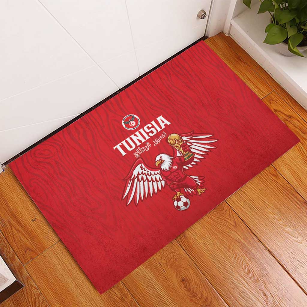 Tunisia Football Rubber Doormat Eagles of Carthage Rise - African Pride