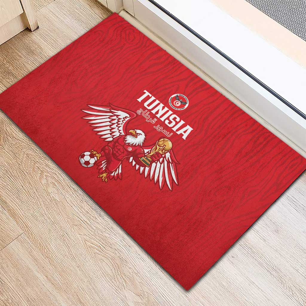 Tunisia Football Rubber Doormat Eagles of Carthage Rise - African Pride