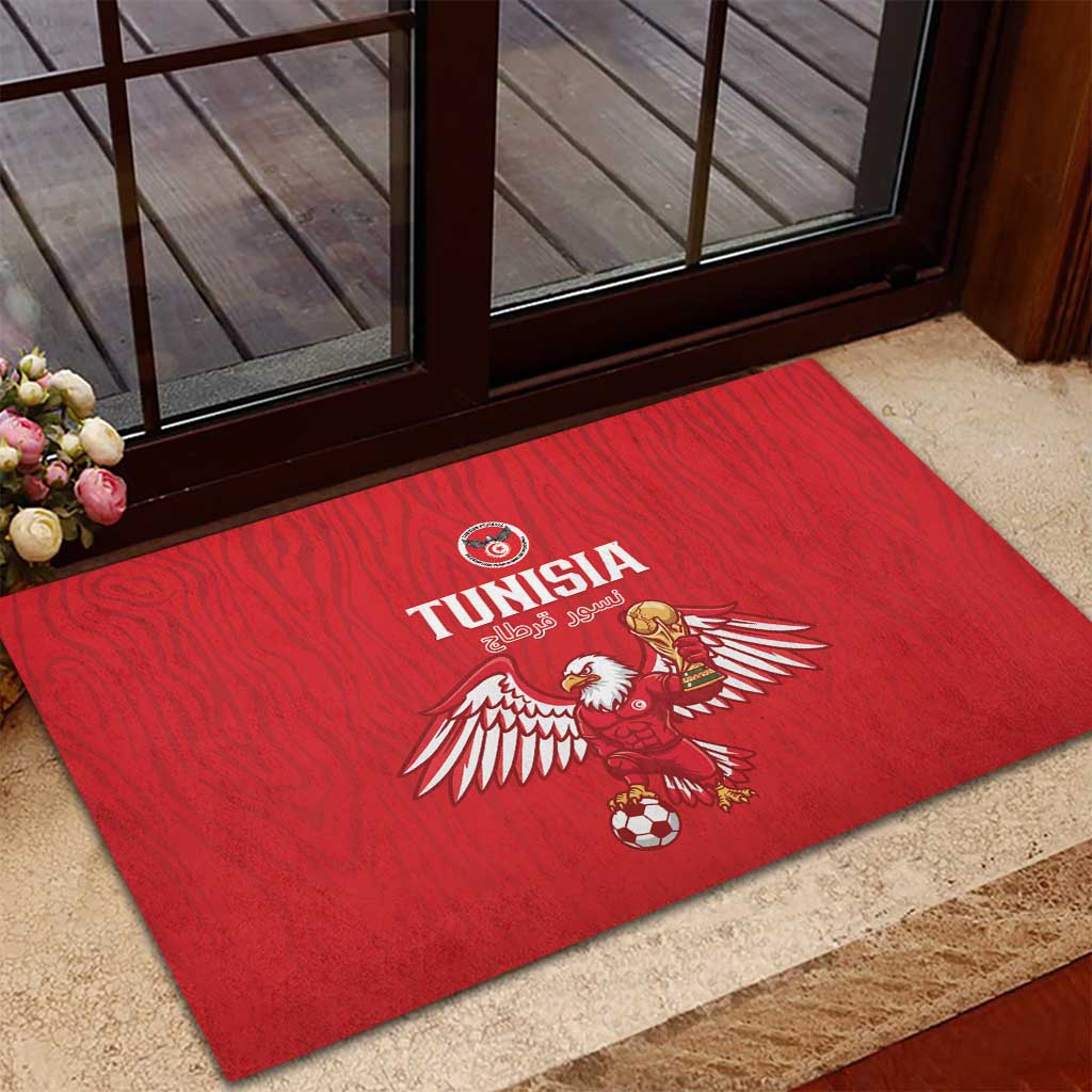 Tunisia Football Rubber Doormat Eagles of Carthage Rise - African Pride