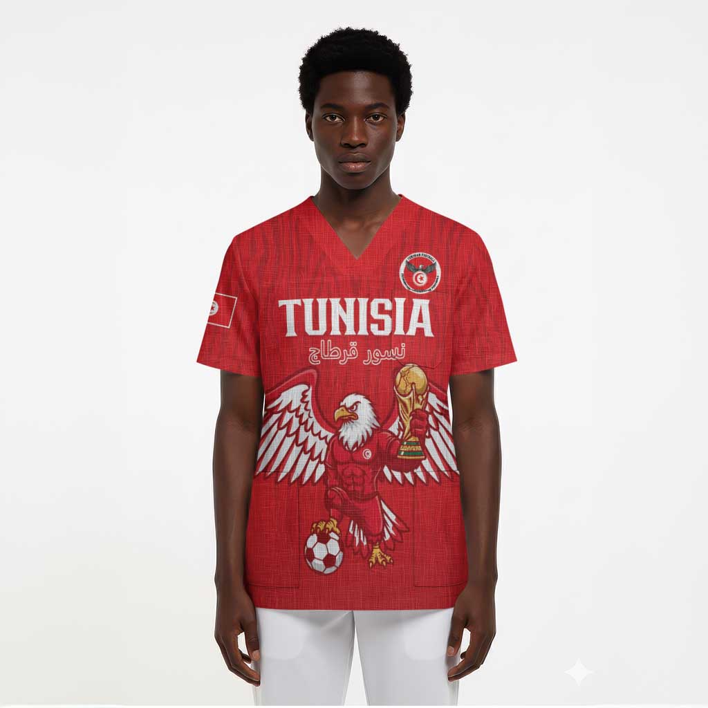 Custom Tunisia Football Scrub Top Eagles of Carthage Rise - African Pride